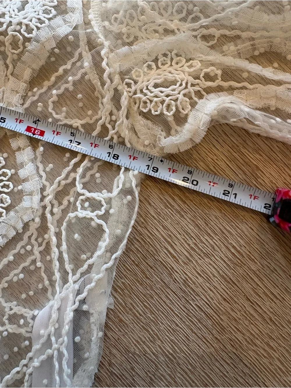 NWT Zara Sheer Ivory Lace Blouse With Ivory Embroidery